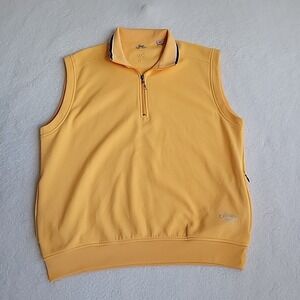 Callaway Sweater Vest Mens Large Orange Golf X Series 1/4 Zip